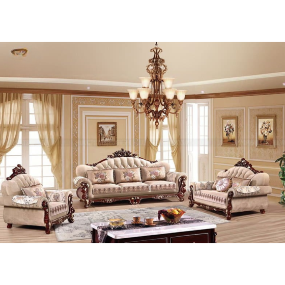 Sofa Tân Cổ Điển Vải Nỉ Bộ 1+2+3 Cao Cấp TP-089