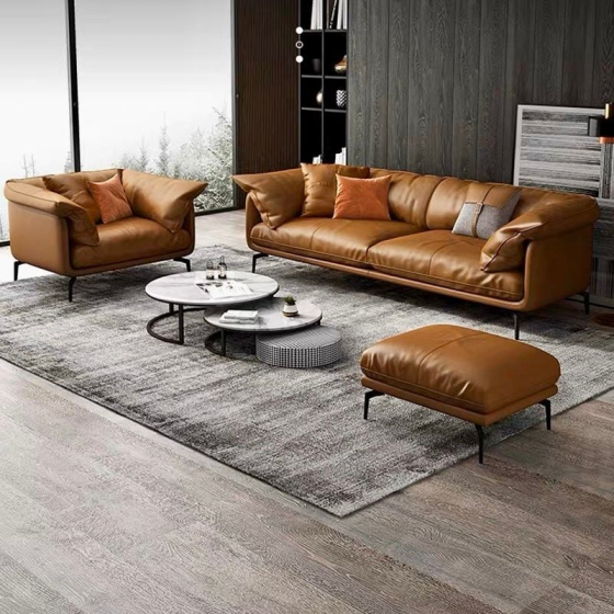 Bộ Sofa da cao cấp màu da bò GSF139-31