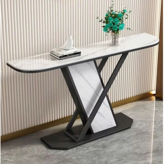 Bàn console mặt đá ceramic chân sắt CST101