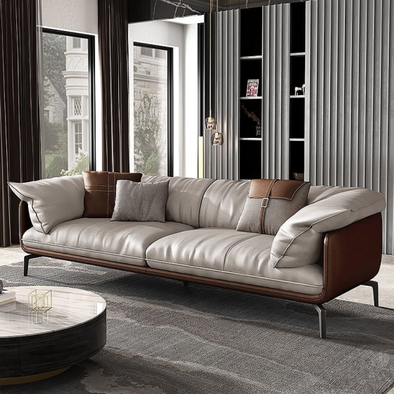 Bộ Sofa da cao cấp màu da bò GSF139-31
