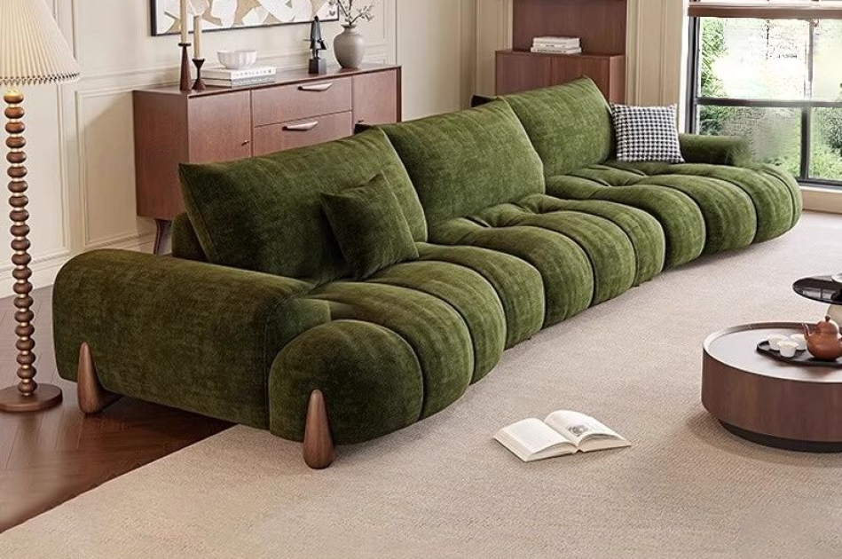  Ghế sofa tiêu chuẩn chống trầy xước màu trơn hiện đại bằng vải lông mềm