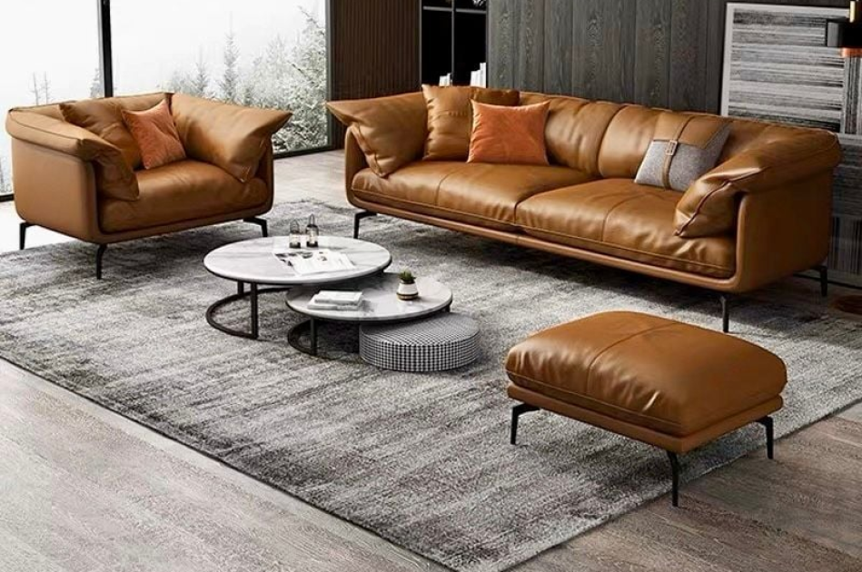 Bộ Sofa da cao cấp màu da bò GSF139-31