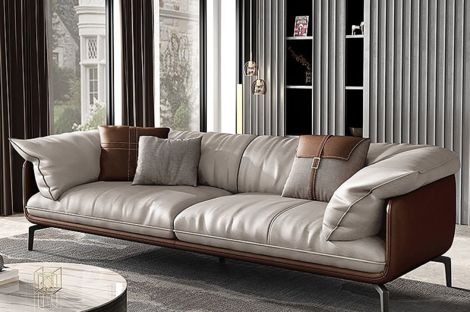 Bộ Sofa da cao cấp màu da bò GSF139-31