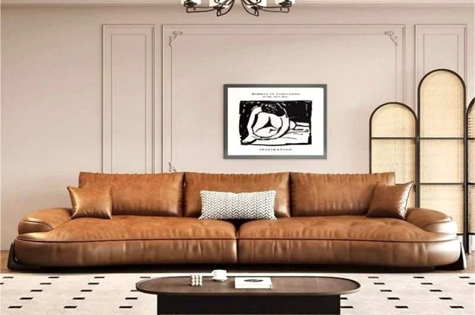 Bộ Sofa da nhập khẩu màu da bò BSF200