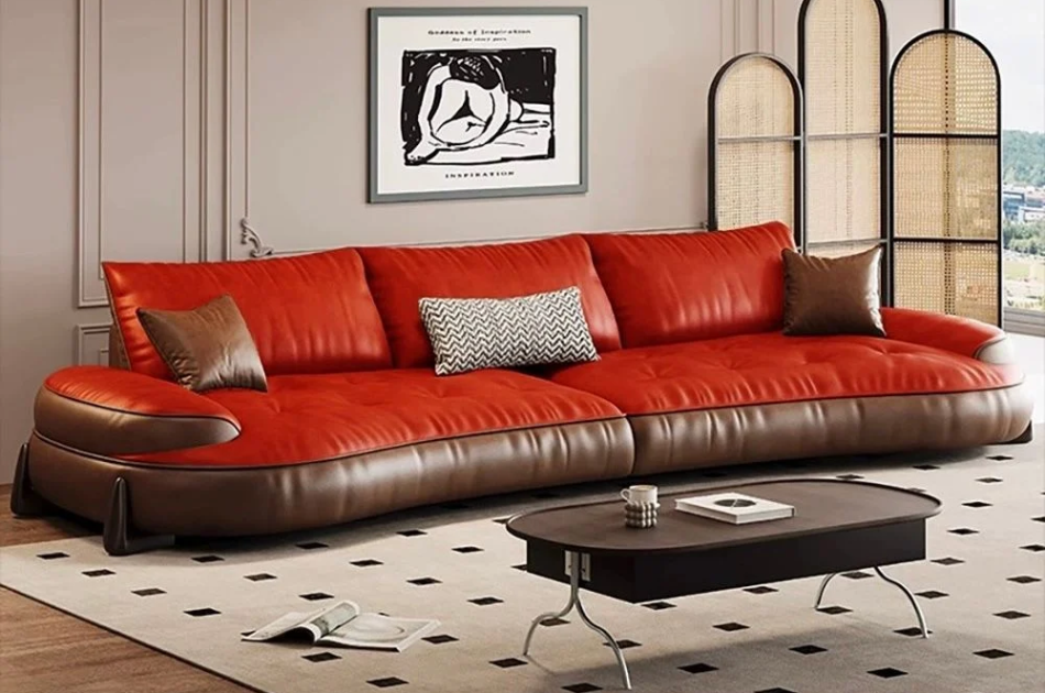 Bộ Sofa da nhập khẩu màu da bò BSF200