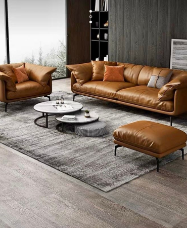 Bộ Sofa da cao cấp màu da bò GSF139