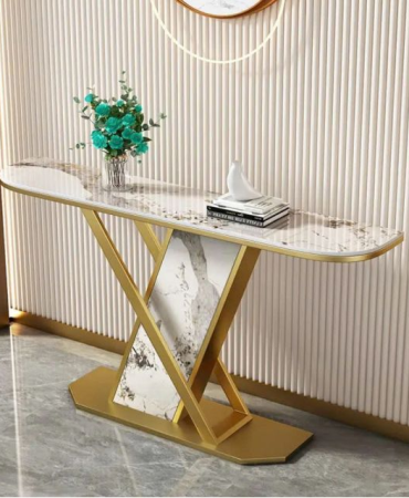 Bàn console mặt đá ceramic chân sắt CST101