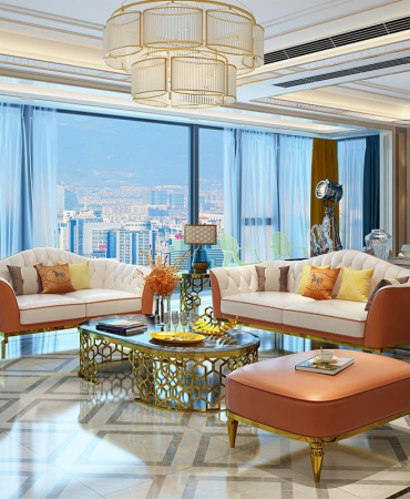 Ghế Sofa da phong cách đơn giản hiện đại phối 2 màu GSF125