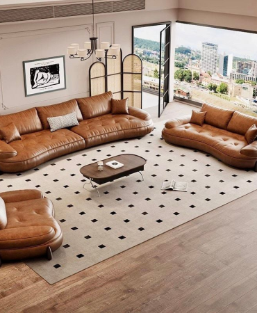 Bộ Sofa da nhập khẩu màu da bò BSF200