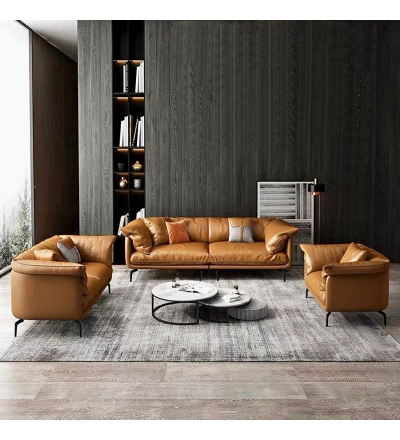 Bộ Sofa da cao cấp màu da bò GSF139-31