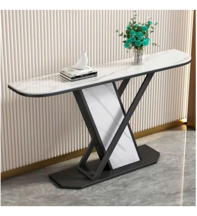Bàn console mặt đá ceramic chân sắt CST101