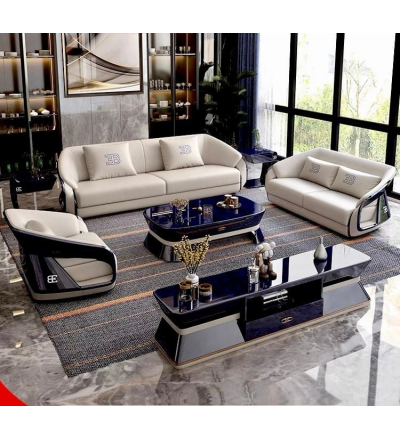 Ghế Sofa Sofa da sang trọng màu sáng phong cách Ý Sofa da Bugatti Sofa nghệ thuật Gadi Sofa GSF167